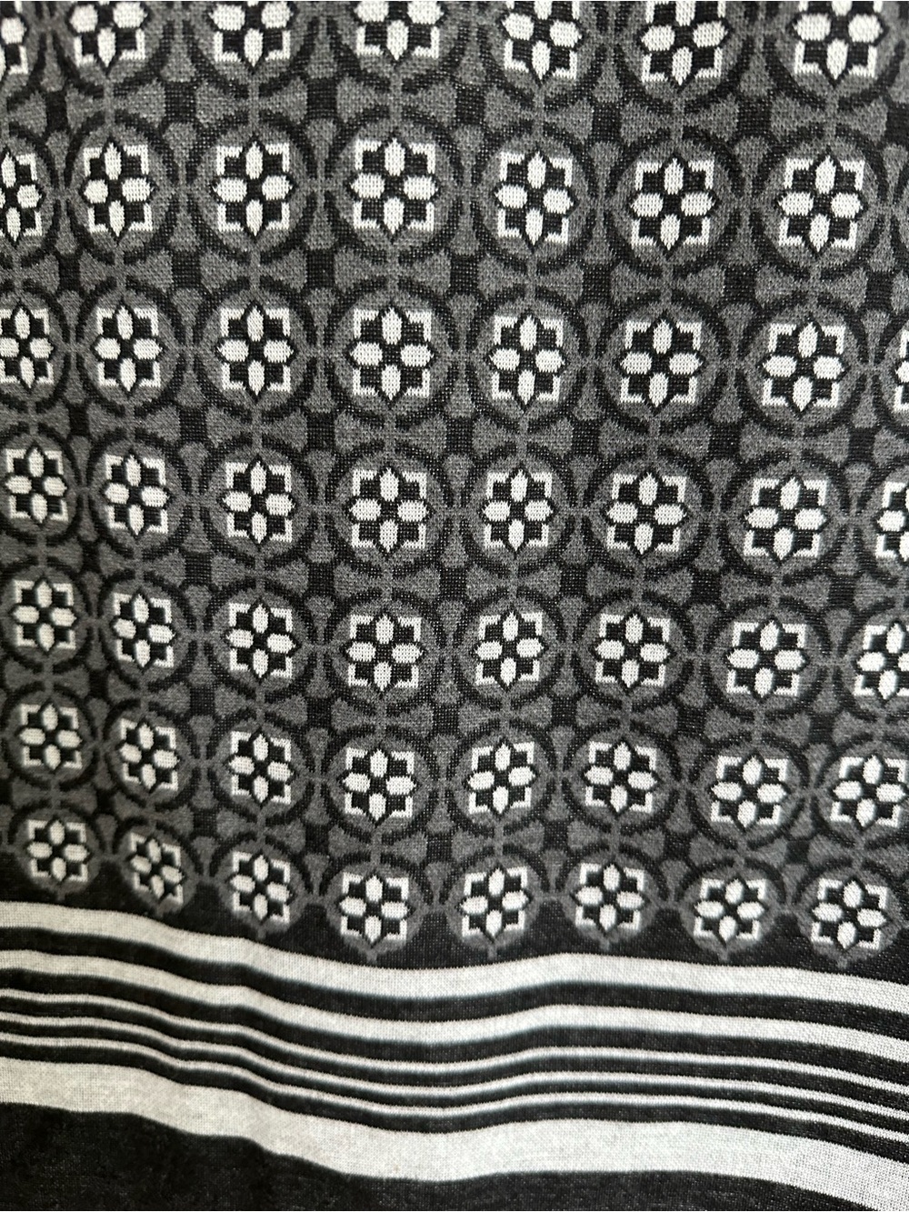 Cortigiani Elbow Sleeve Stretch Sheath Dress black and white geometric size L - Picture 2 of 5